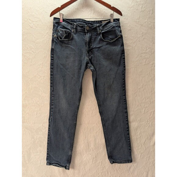 Buffalo David Bitton Jeans Mens 34x32 Straight Stretch Branded Studs Buttons - Picture 1 of 13